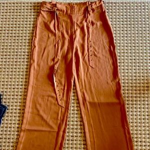 Rust color trousers with belt